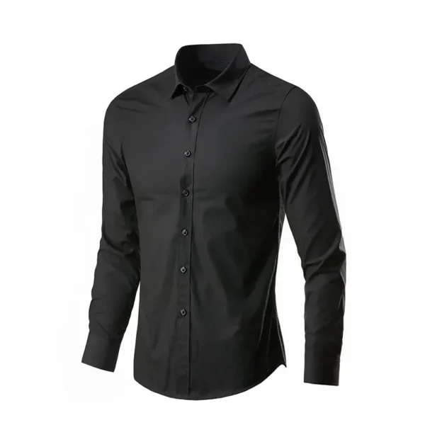 Men's White Long-Sleeved Non-Iron Dress Shirt - Image 4