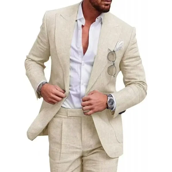 Men’s Linen Suit 2-Piece Slim Fit – Perfect for Summer Weddings & Beach Events - Image 18