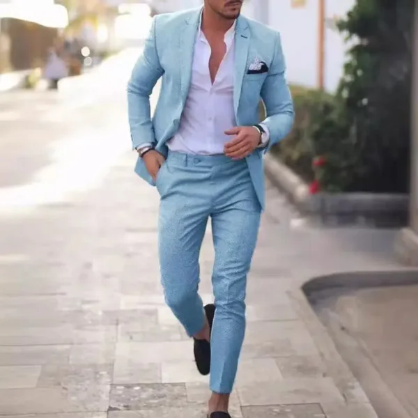 Men’s Linen Suit 2-Piece Slim Fit – Perfect for Summer Weddings & Beach Events - Image 10