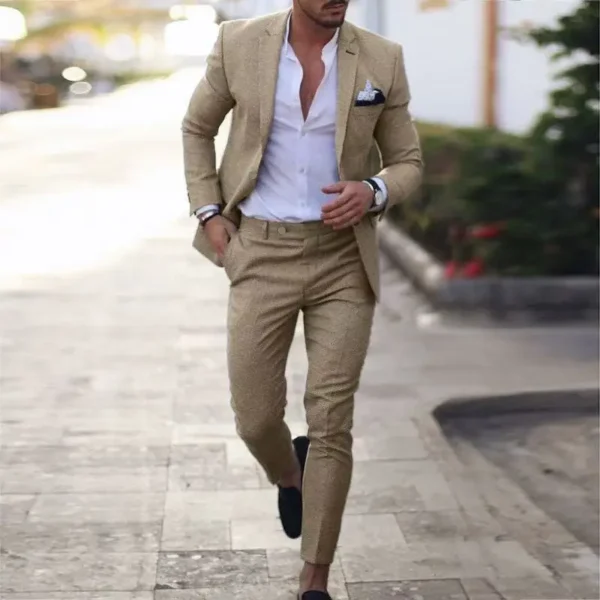 Men’s Linen Suit 2-Piece Slim Fit – Perfect for Summer Weddings & Beach Events - Image 8