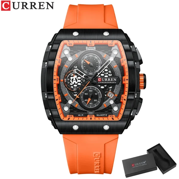 CURREN Sports Rectangular Quartz Watch – Bold, Modern & Unstoppable - Image 9