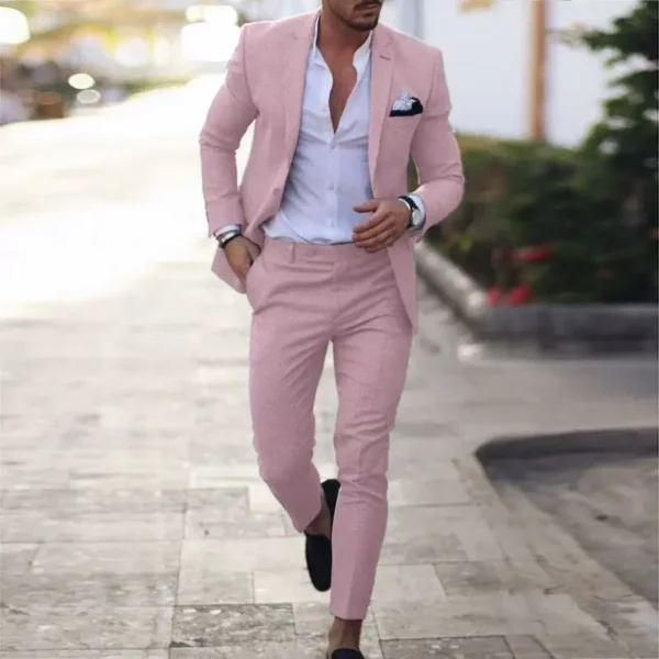 Men’s Linen Suit 2-Piece Slim Fit – Perfect for Summer Weddings & Beach Events - Image 21
