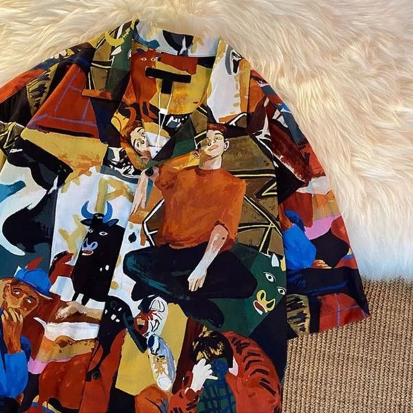 Men's Hawaiian Cartoon Print Shirt - Image 14