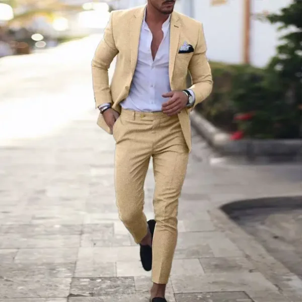 Men’s Linen Suit 2-Piece Slim Fit – Perfect for Summer Weddings & Beach Events - Image 11