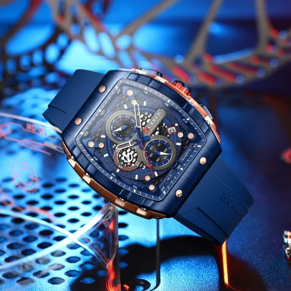 CURREN Sports Rectangular Quartz Watch – Bold, Modern & Unstoppable - Image 4