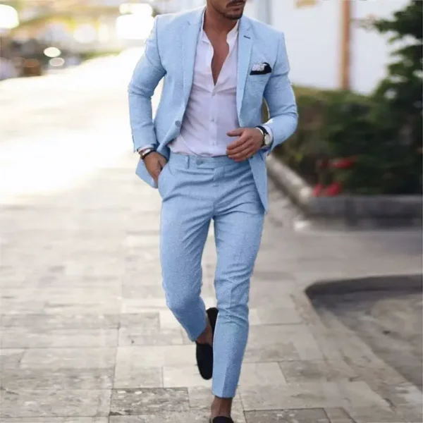 Men’s Linen Suit 2-Piece Slim Fit – Perfect for Summer Weddings & Beach Events - Image 22
