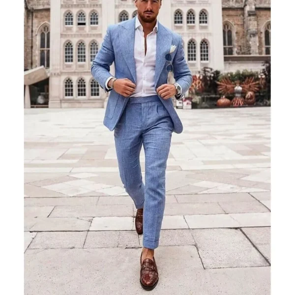 Men’s Linen Suit 2-Piece Slim Fit – Perfect for Summer Weddings & Beach Events - Image 6