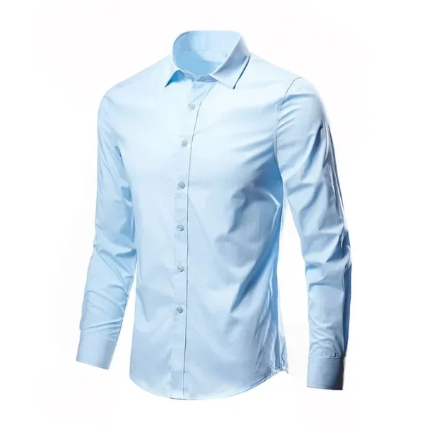 Men's White Long-Sleeved Non-Iron Dress Shirt - Image 8