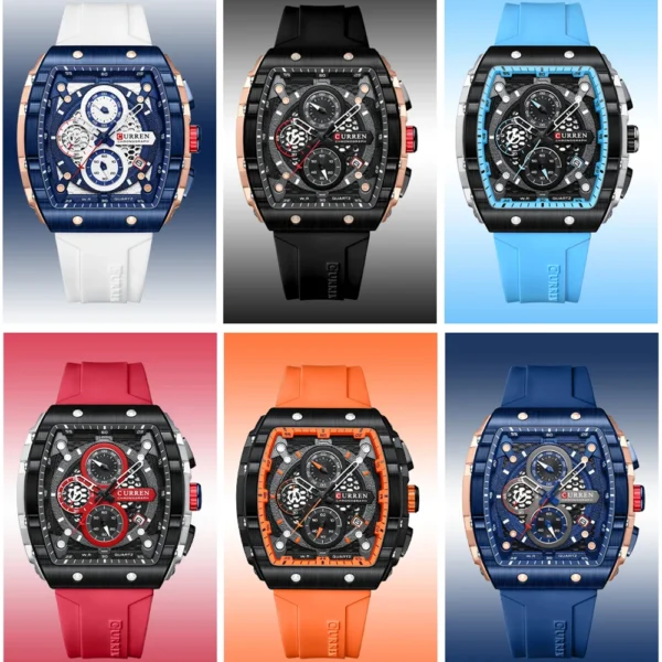 CURREN Sports Rectangular Quartz Watch – Bold, Modern & Unstoppable - Image 5