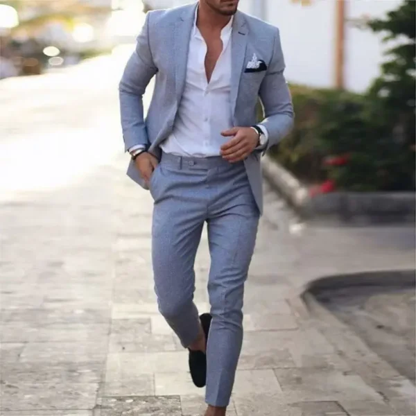 Men’s Linen Suit 2-Piece Slim Fit – Perfect for Summer Weddings & Beach Events - Image 16
