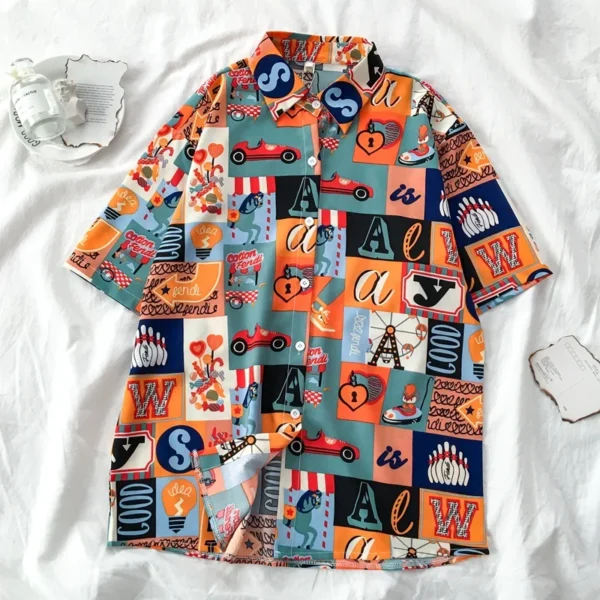 Men's Hawaiian Cartoon Print Shirt - Image 11
