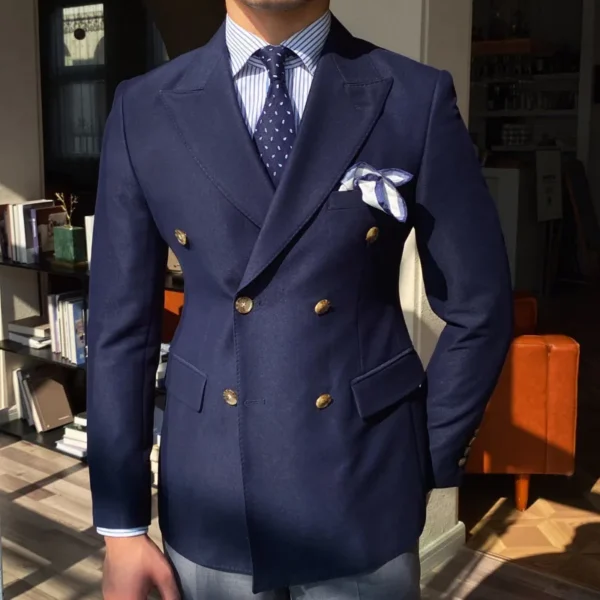 2025 British Style Double Breasted Blazer for Men