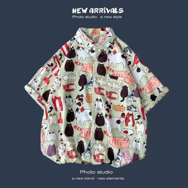 Men's Hawaiian Cartoon Print Shirt - Image 3