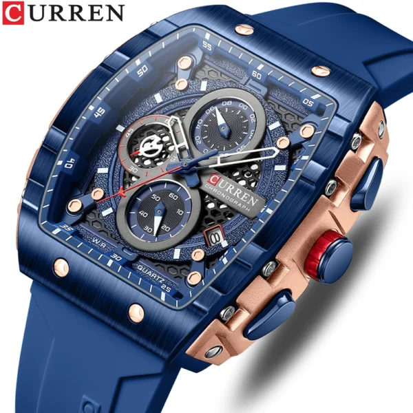CURREN Sports Rectangular Quartz Watch – Bold, Modern & Unstoppable