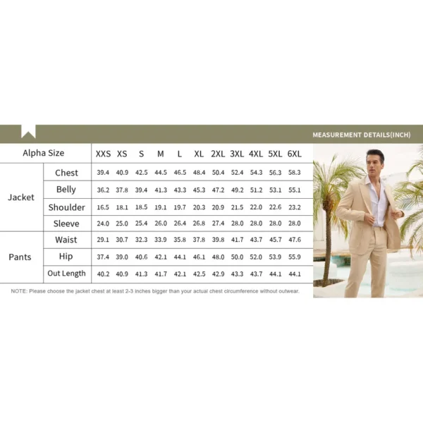 Men’s Linen Suit 2-Piece Slim Fit – Perfect for Summer Weddings & Beach Events - Image 4