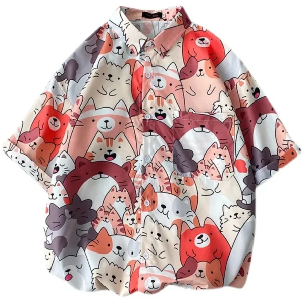 Men's Hawaiian Cartoon Print Shirt - Image 19