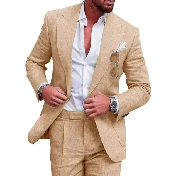 Men’s Linen Suit 2-Piece Slim Fit – Perfect for Summer Weddings & Beach Events - Image 13