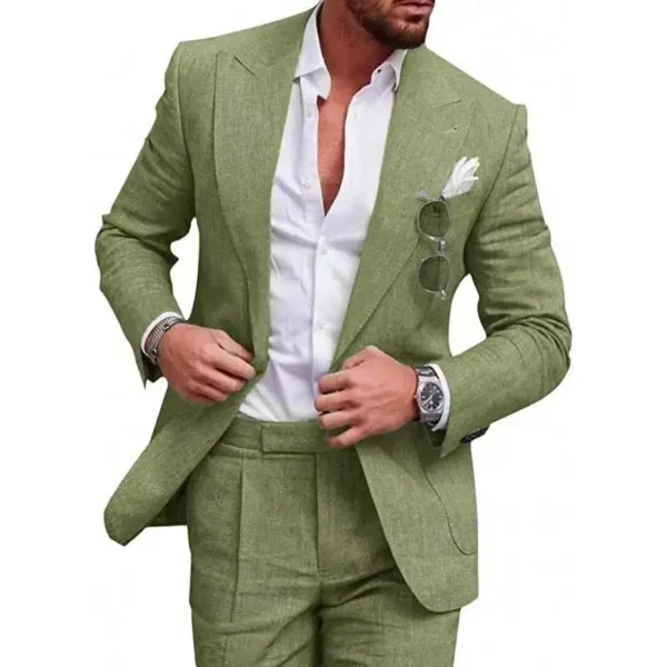 Men’s Linen Suit 2-Piece Slim Fit – Perfect for Summer Weddings & Beach Events - Image 17